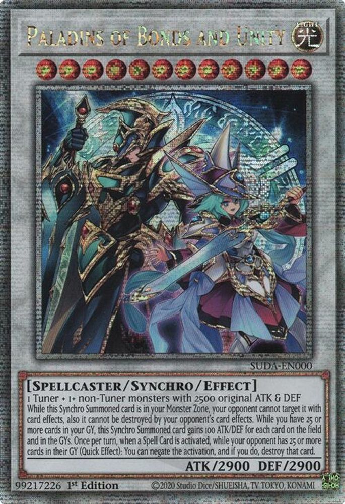 [QUARTER CENTURY RARE] Paladins of Bonds and Unity - (SUDA-EN000) - 1st Edition