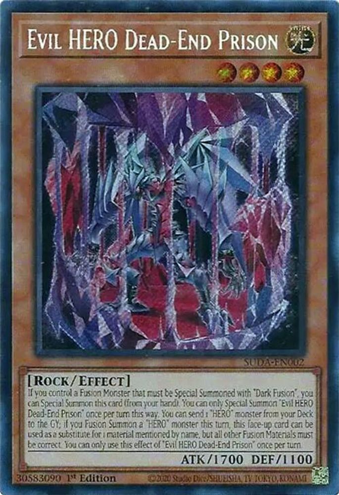Evil HERO Dead-End Prison - (SUDA-EN002) - Secret Rare 1st Edition