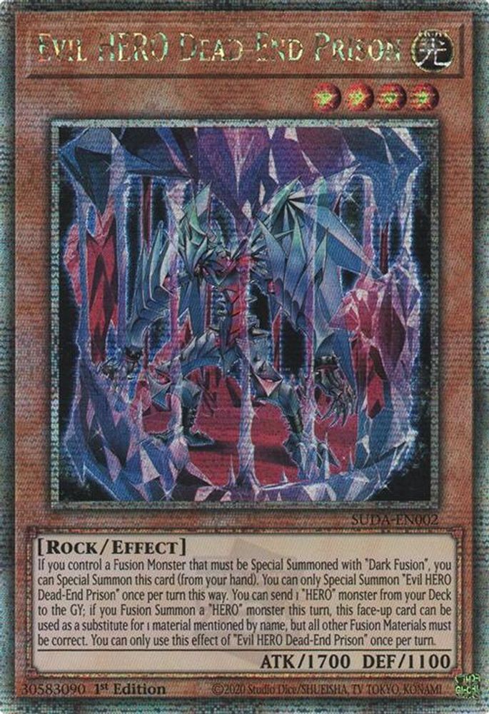 [QUARTER CENTURY RARE] Evil HERO Dead-End Prison (Quarter Century Secret Rare) - (SUDA-EN002) - 1st Edition