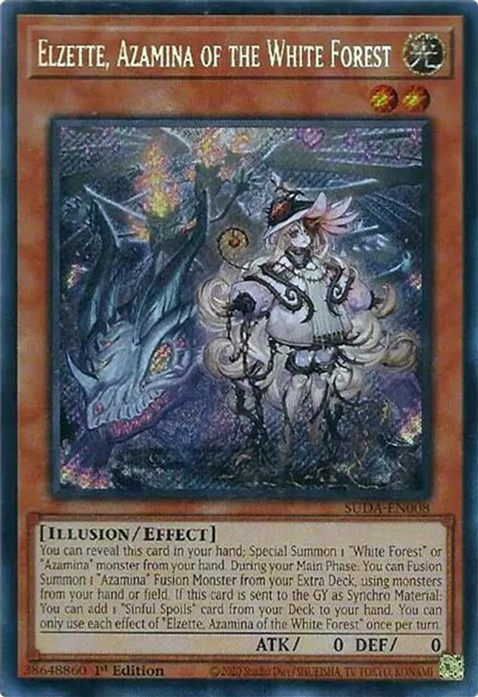 Elzette, Azamina of the White Forest - (SUDA-EN008) - Secret Rare 1st Edition