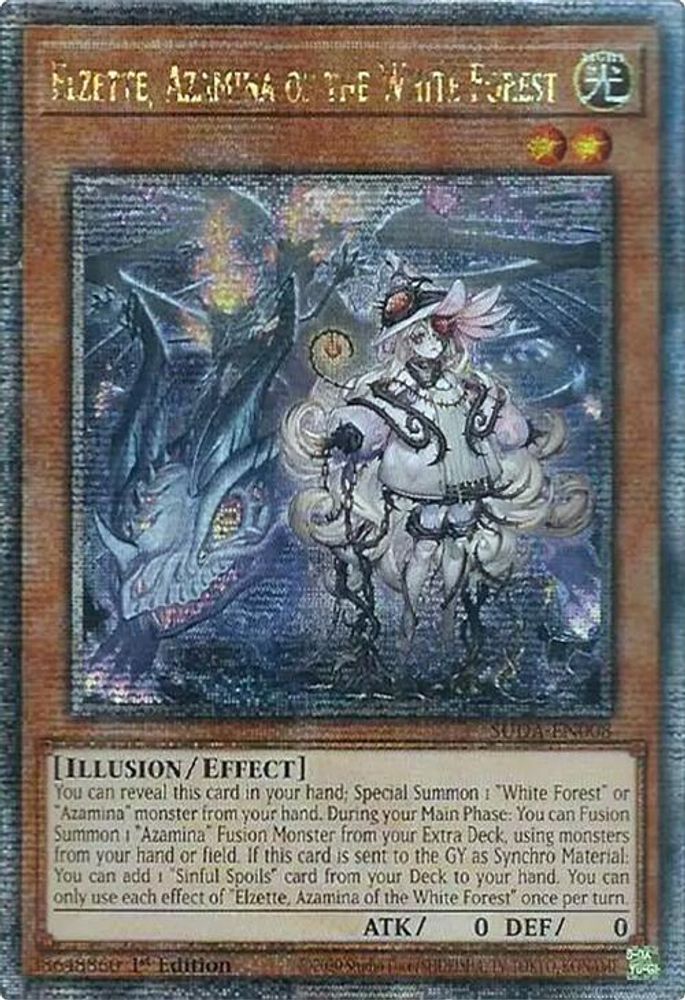[QUARTER CENTURY RARE] Elzette, Azamina of the White Forest (Quarter Century Secret Rare) - (SUDA-EN008) - 1st Edition