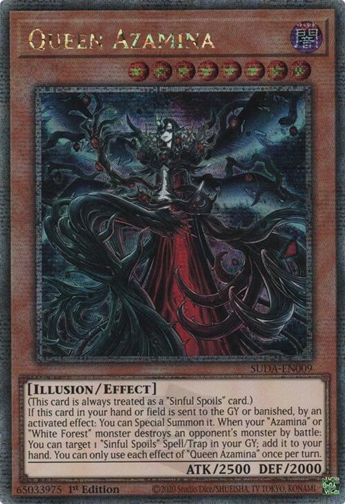 [QUARTER CENTURY RARE] Queen Azamina (Quarter Century Secret Rare) - (SUDA-EN009) - 1st Edition