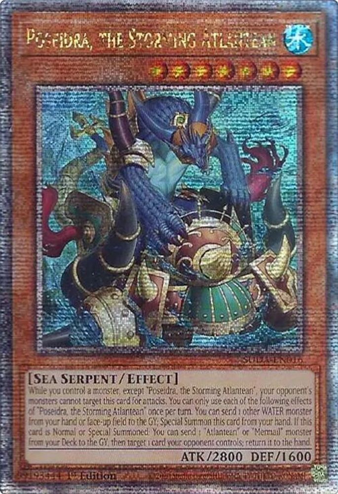 [QUARTER CENTURY RARE] Poseidra, the Storming Atlantean (Quarter Century Secret Rare) - (SUDA-EN016) - 1st Edition