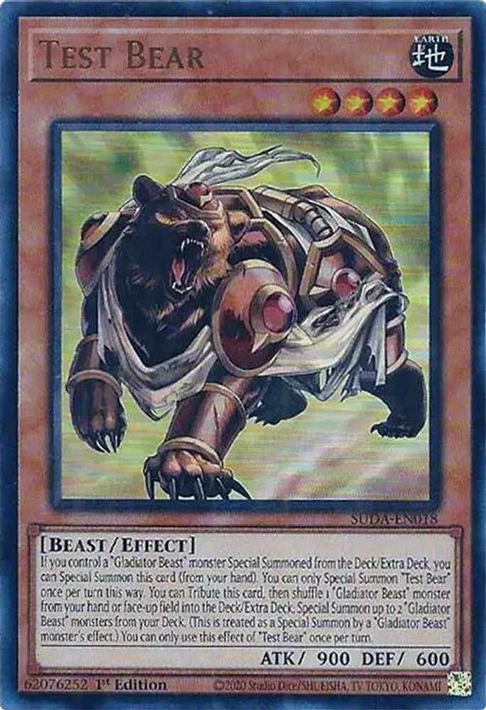 Test Bear - (SUDA-EN018) - Ultra Rare 1st Edition