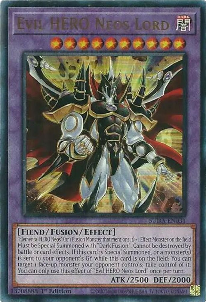 Evil HERO Neos Lord - (SUDA-EN031) - Ultra Rare 1st Edition