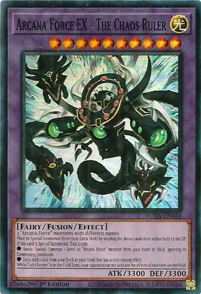 Arcana Force EX - The Chaos Ruler - (SUDA-EN034) - Super Rare 1st Edition