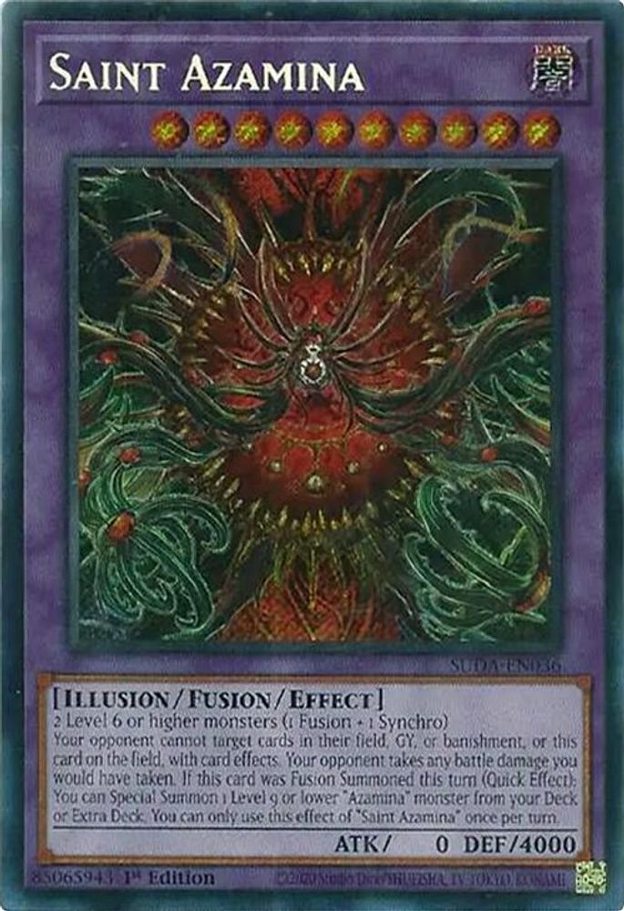 Saint Azamina - (SUDA-EN036) - Secret Rare 1st Edition