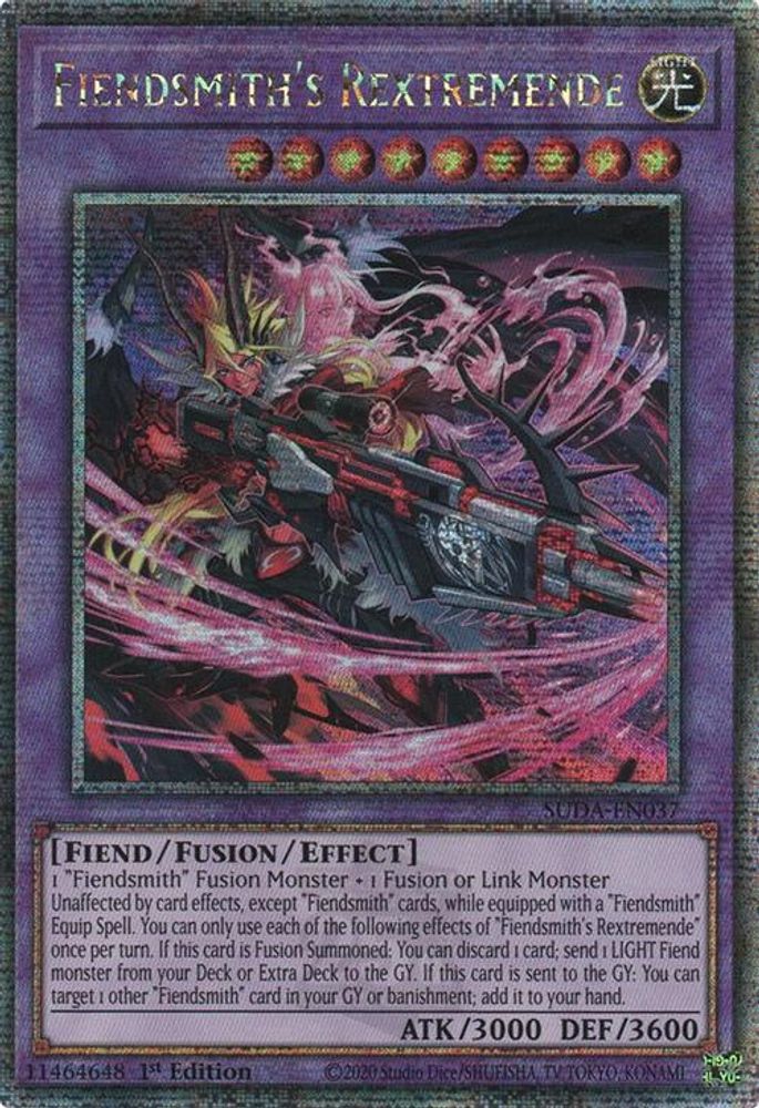 [QUARTER CENTURY RARE] Fiendsmith's Rextremende (Quarter Century Secret Rare) - (SUDA-EN037) - 1st Edition