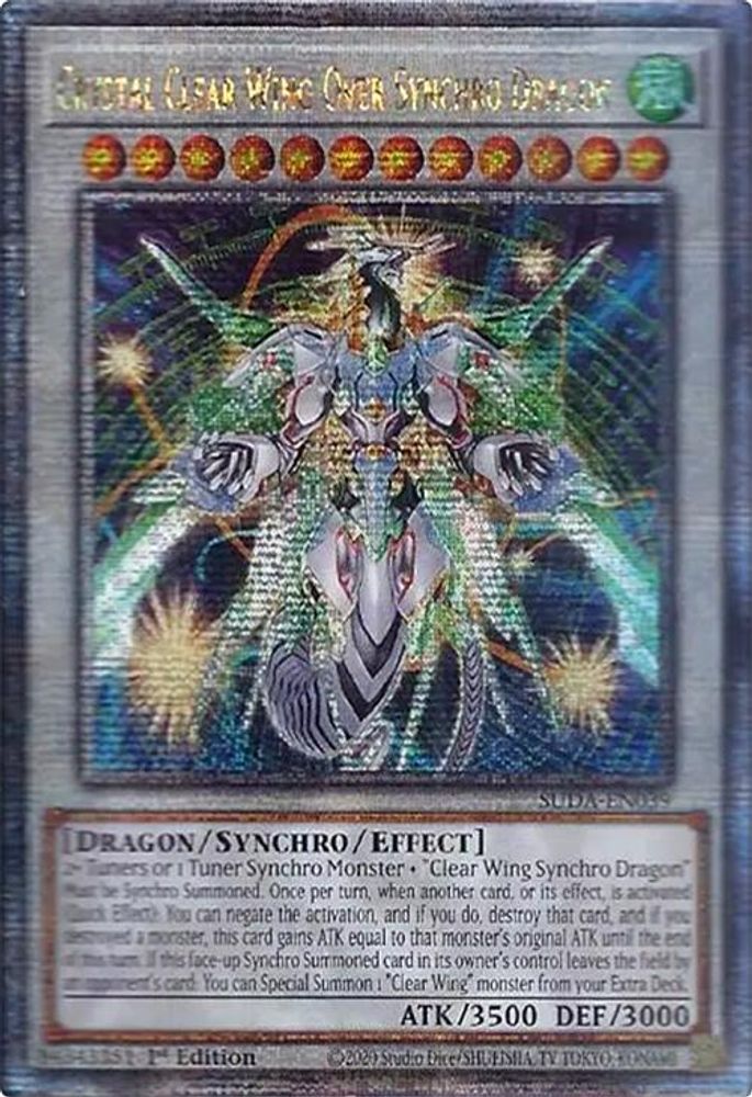 [QUARTER CENTURY RARE] Crystal Clear Wing Over Synchro Dragon (Quarter Century Secret Rare) - (SUDA-EN039) - 1st Edition