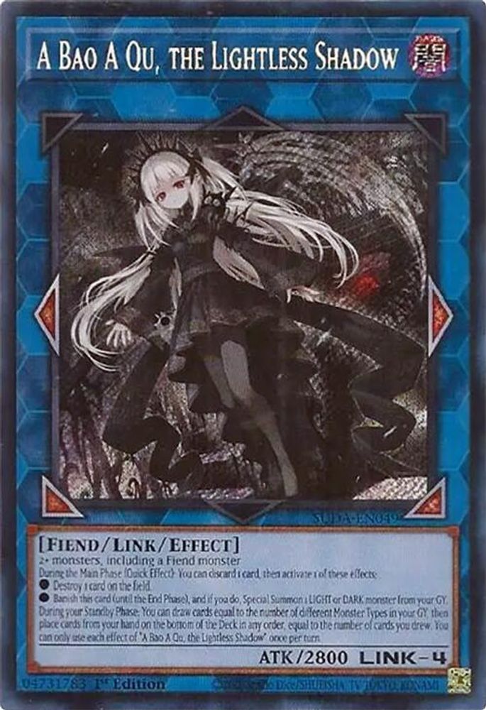 A Bao A Qu, the Lightless Shadow - (SUDA-EN049) - Secret Rare 1st Edition