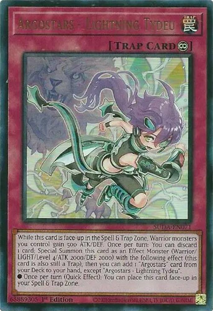 Argostars - Lightning Tydeu - (SUDA-EN071) - Ultra Rare 1st Edition