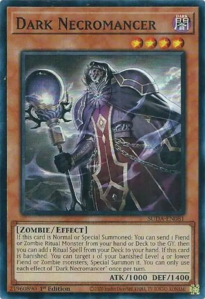 Dark Necromancer - (SUDA-EN081) - Super Rare 1st Edition