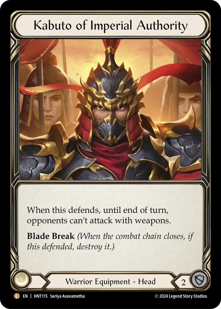 RAINBOW FOIL Kabuto of Imperial Authority - HNT115 - Legendary Flesh and Blood The Hunted