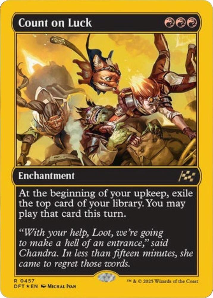 FIRST PLACE FOIL  Count on Luck - #0457- Rare Aetherdrift