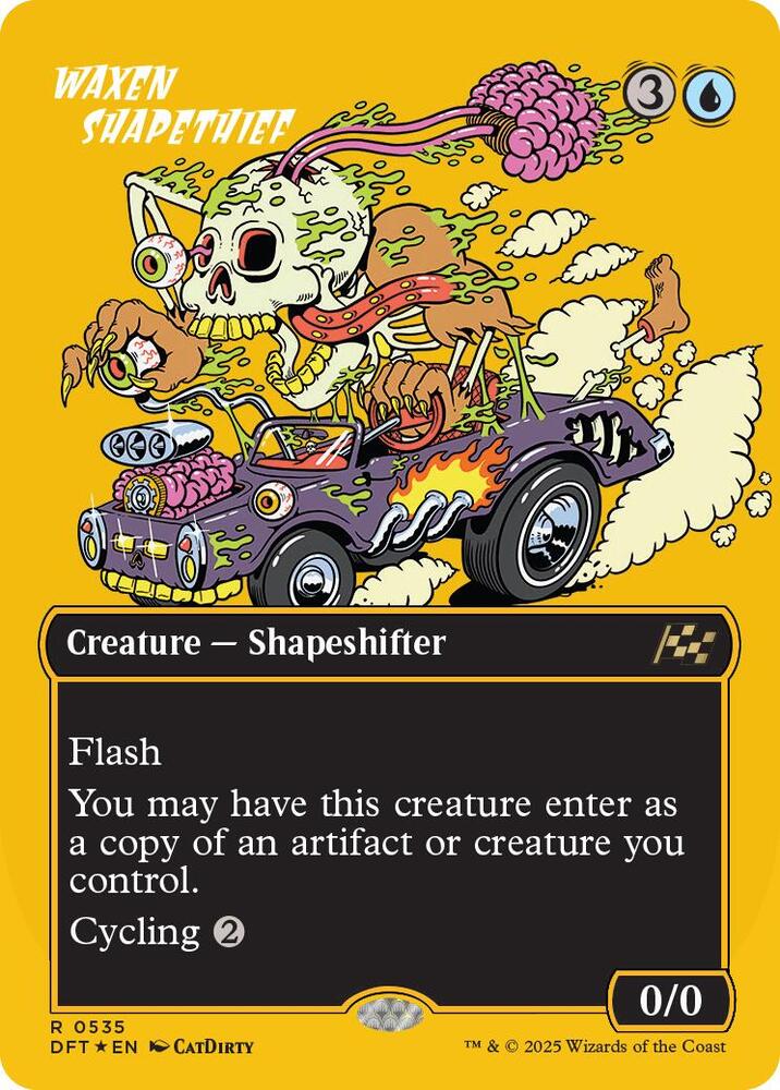 BORDERLESS FIRST-PLACE FOIL Waxen Shapethief - #535 - Rare Aetherdrift