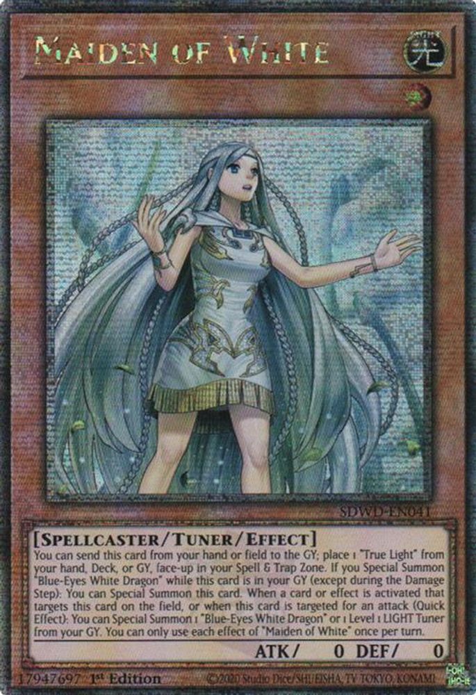 Maiden of White (Quarter Century Secret Rare) - (SDWD-EN041) - Quarter Century Secret Rare  1st Edition