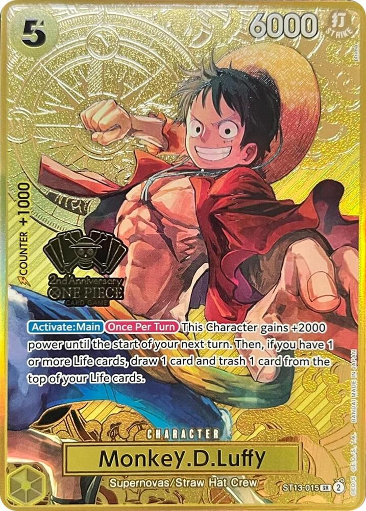 Monkey.D.Luffy ST13-015 - Alternate Art - Japanese 2nd Anniversary Set Promo