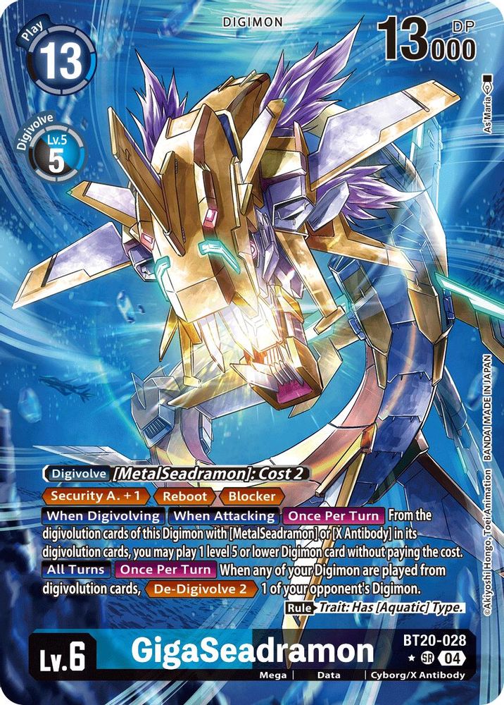 GigaSeadramon (Alternate Art) (BT20-028) SR★ - Digimon Release Special Booster 2.5