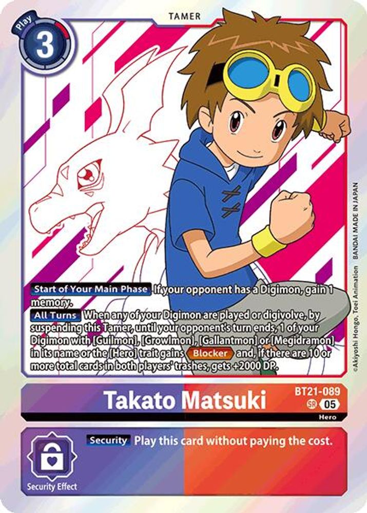 Takato Matsuki (BT21-089) Super Rare - Digimon World Convergence