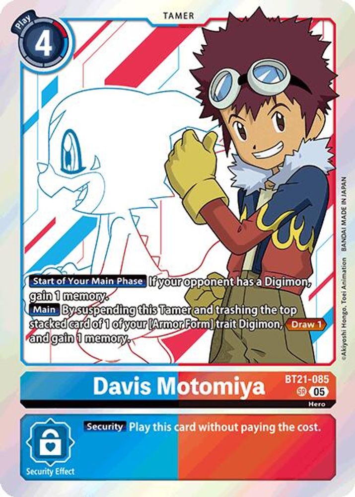 Davis Motomiya (BT21-085) Super Rare - Digimon World Convergence