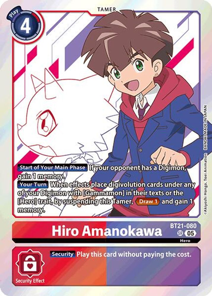 Hiro Amanokawa (BT21-080) Super Rare - Digimon World Convergence
