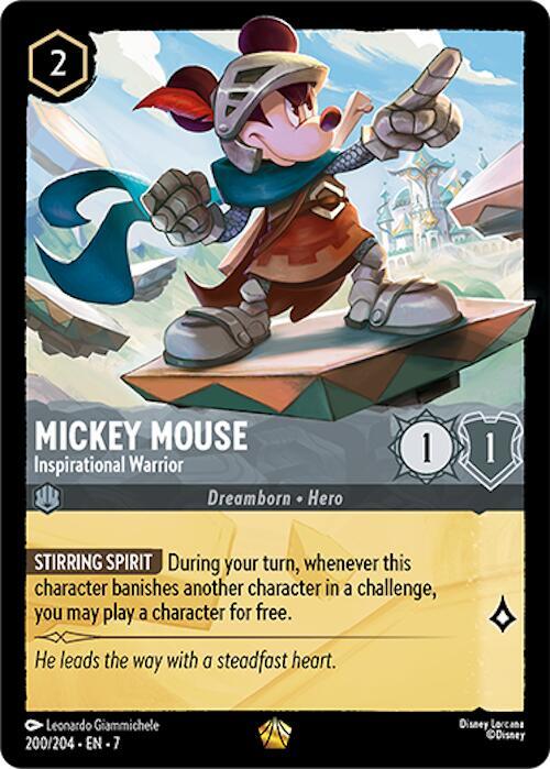 Mickey Mouse - Inspirational Warrior - 200/204 - Legendary - Lorcana Archazia's Island