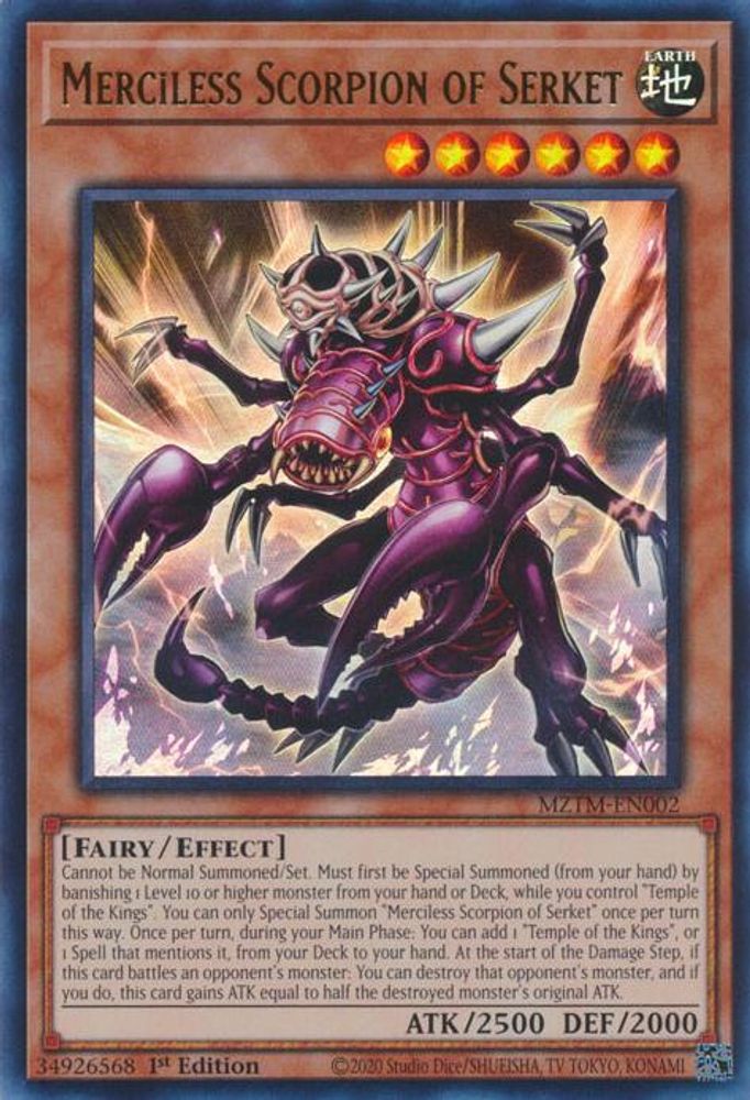Merciless Scorpion of Serket - (MZTM-EN002) - Ultra Rare 1st Edition