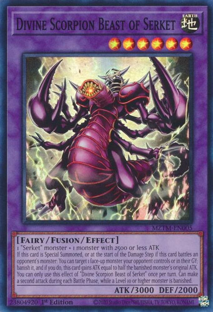 Divine Scorpion Beast of Serket - (MZTM-EN005) - Super Rare 1st Edition