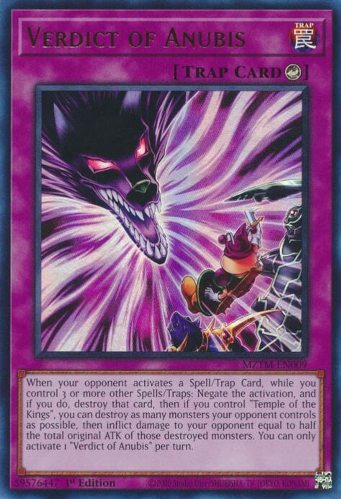 Verdict of Anubis - (MZTM-EN009) - Ultra Rare 1st Edition