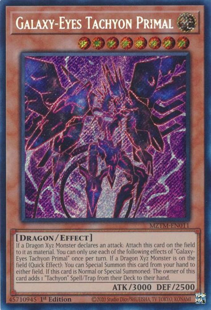 Galaxy-Eyes Tachyon Primal - (MZTM-EN011) - Secret Rare 1st Edition