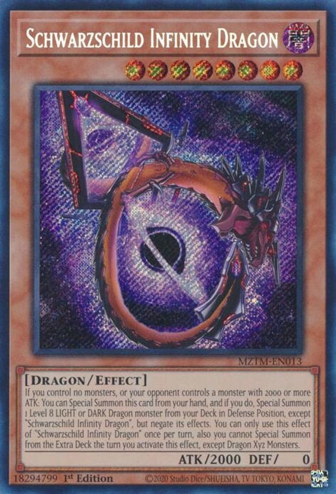 Schwarzschild Infinity Dragon - (MZTM-EN013) - Secret Rare 1st Edition