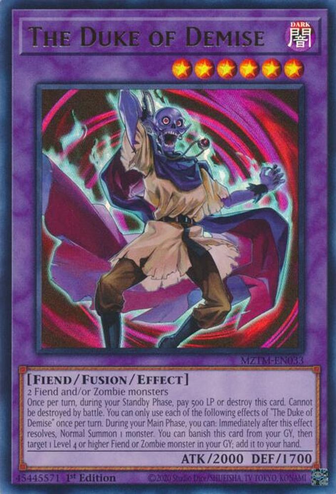 The Duke of Demise - (MZTM-EN033) - Ultra Rare 1st Edition