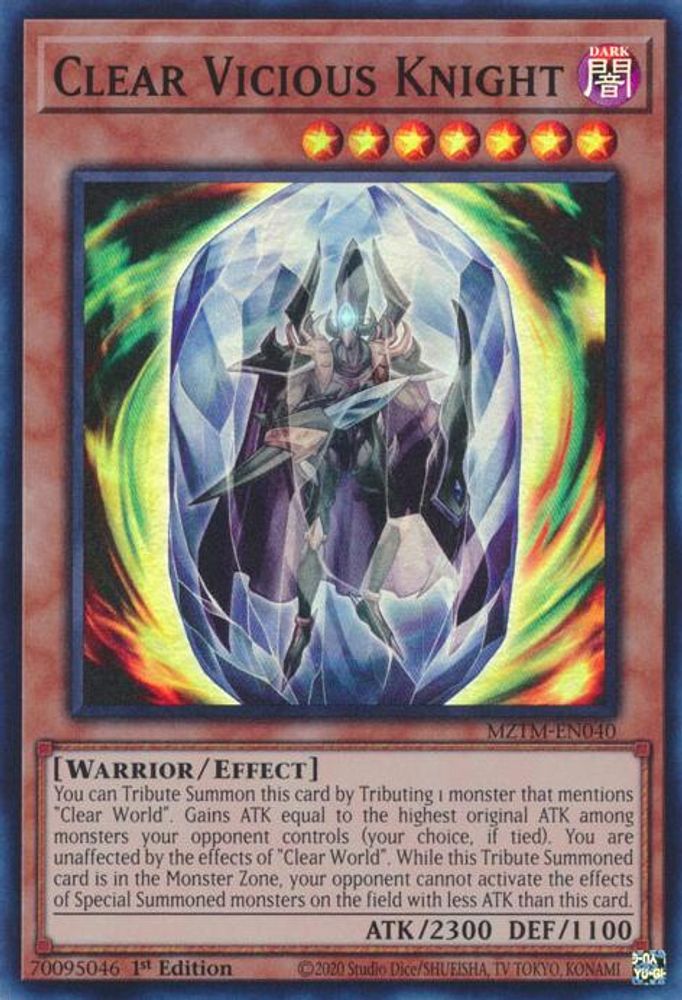 Clear Vicious Knight - (MZTM-EN040) - Super Rare 1st Edition