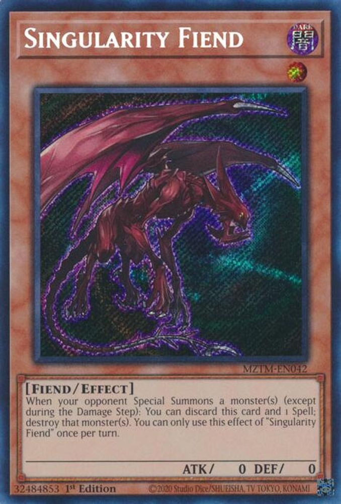Singularity Fiend - (MZTM-EN042) - Secret Rare 1st Edition