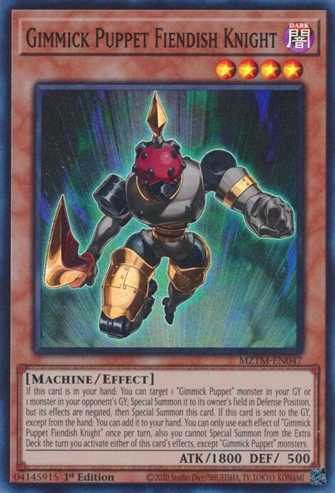 Gimmick Puppet Fiendish Knight - (MZTM-EN047) - Super Rare 1st Edition