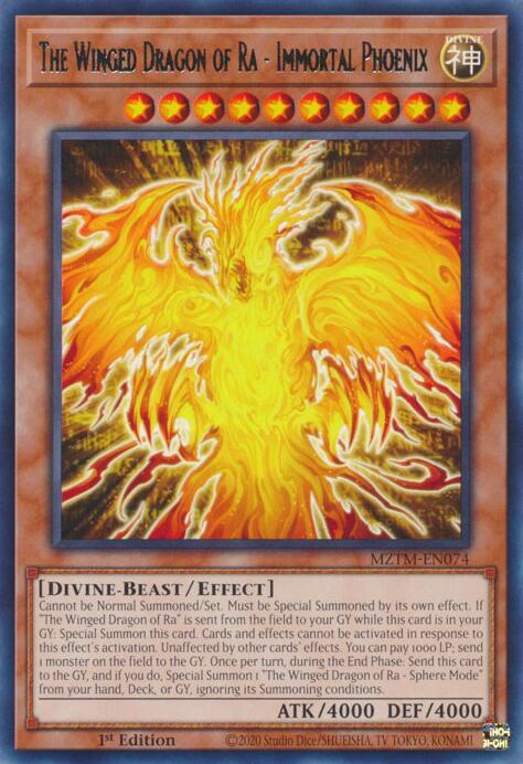 The Winged Dragon of Ra - Immortal Phoenix - MZTM-EN074 - Rare 1st Edition