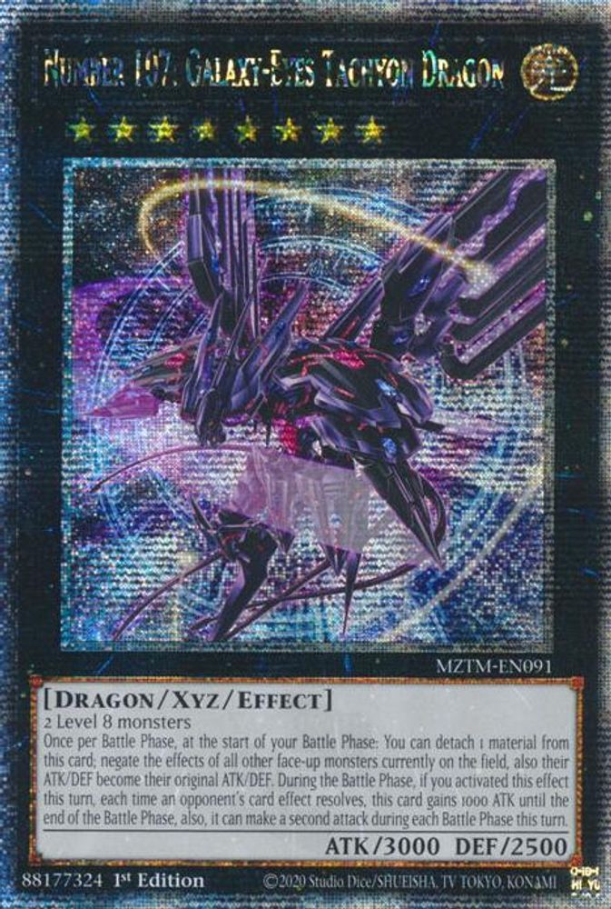 [QUARTER CENTURY RARE] Number 107: Galaxy-Eyes Tachyon Dragon (Quarter Century Secret Rare) - (MZTM-EN091) - 1st Edition