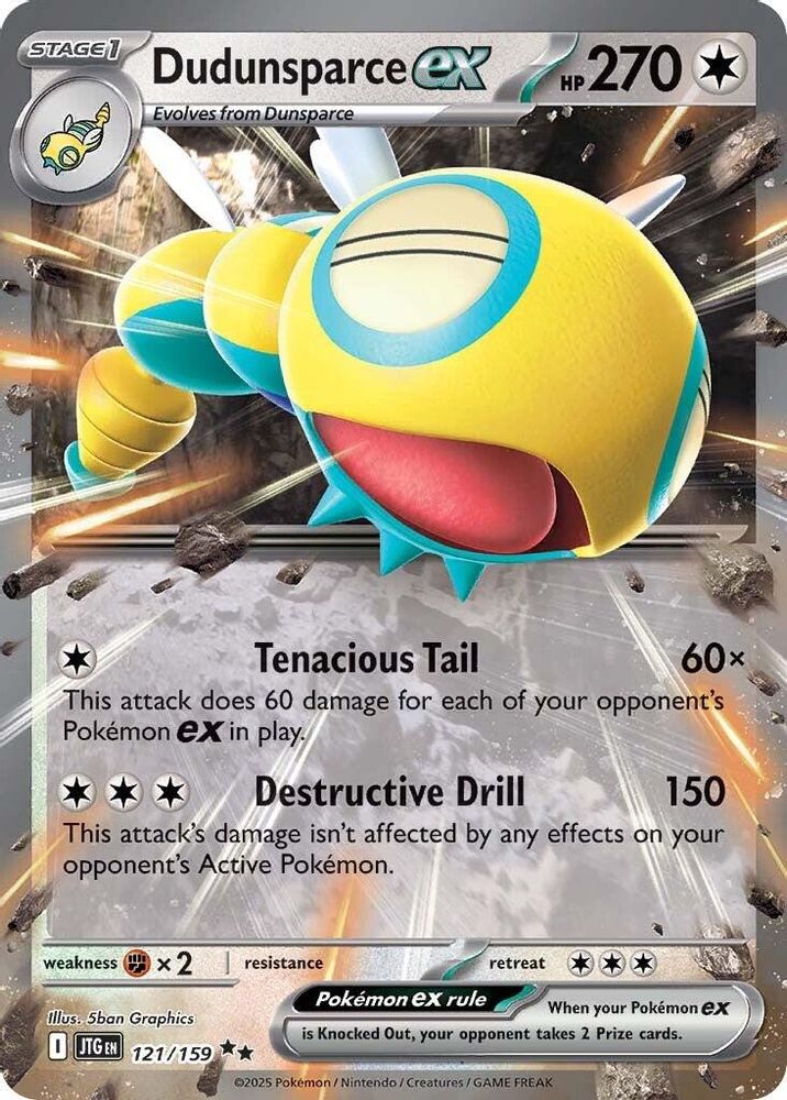 Dudunsparce ex - [  121/159 ] - Double Rare - Pokemon SV09 Journey Together