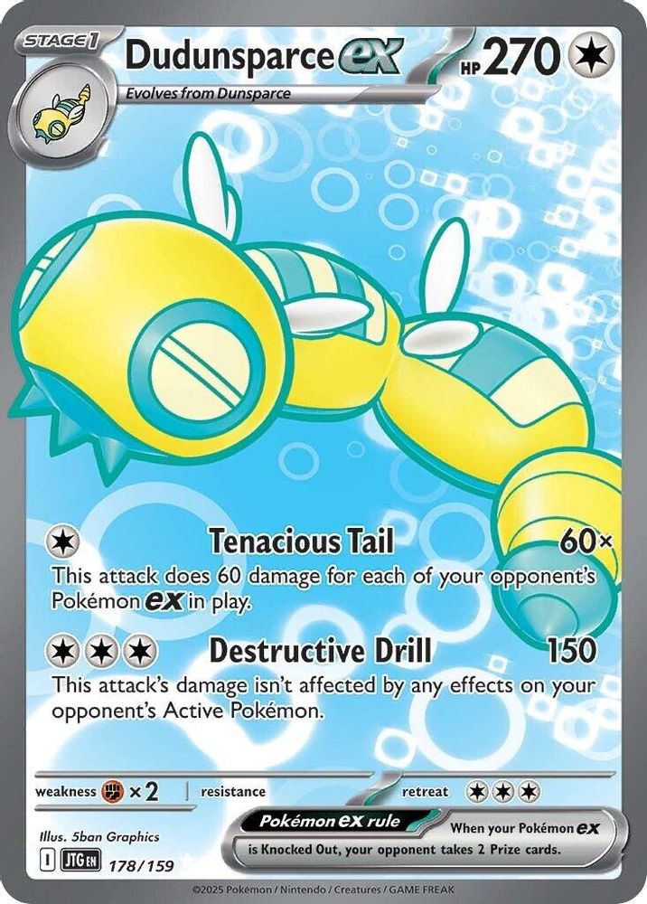 Dudunsparce ex - [  178/159 ] - Ultra Rare - Pokemon SV09 Journey Together