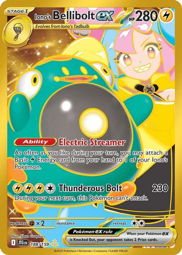 Iono's Bellibolt ex - [  188/159 ] - Hyper Rare - Pokemon SV09 Journey Together
