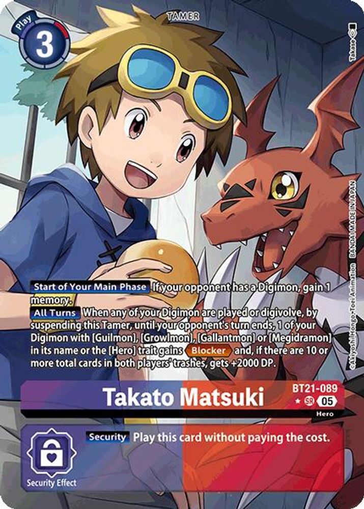 Takato Matsuki (Alternate Art) (BT21-089) SR★ - Digimon World Convergence