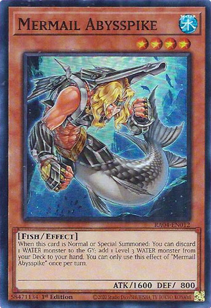 [SUPER RARE] Mermail Abysspike - (RA04-EN012) - 1st Edition
