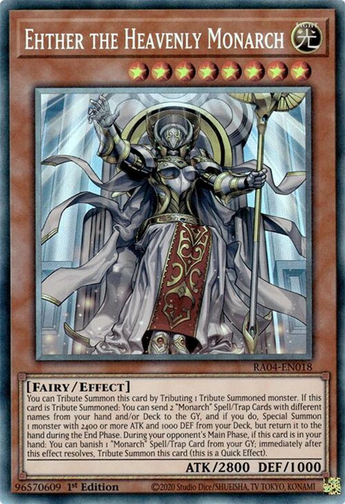 [COLLECTOR RARE] Ehther the Heavenly Monarch (PCR) - (RA04-EN018) - 1st Edition