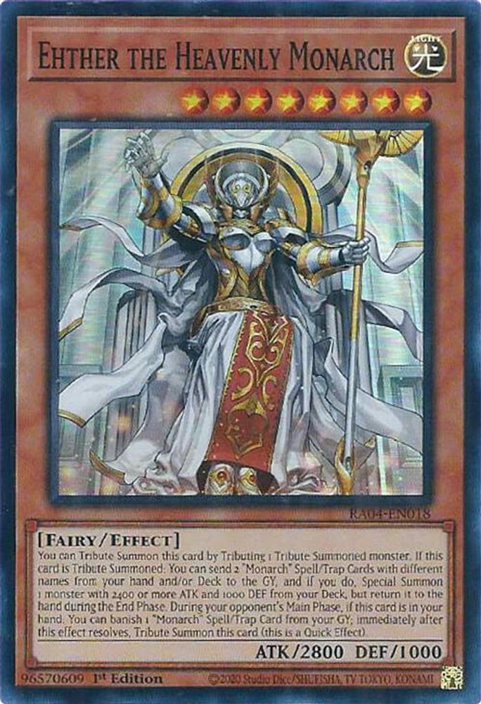[SUPER RARE] Ehther the Heavenly Monarch - (RA04-EN018) - 1st Edition