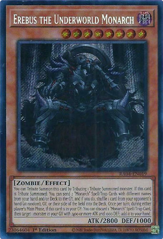 [SECRET RARE] Erebus the Underworld Monarch (Secret Rare) - (RA04-EN019) - 1st Edition