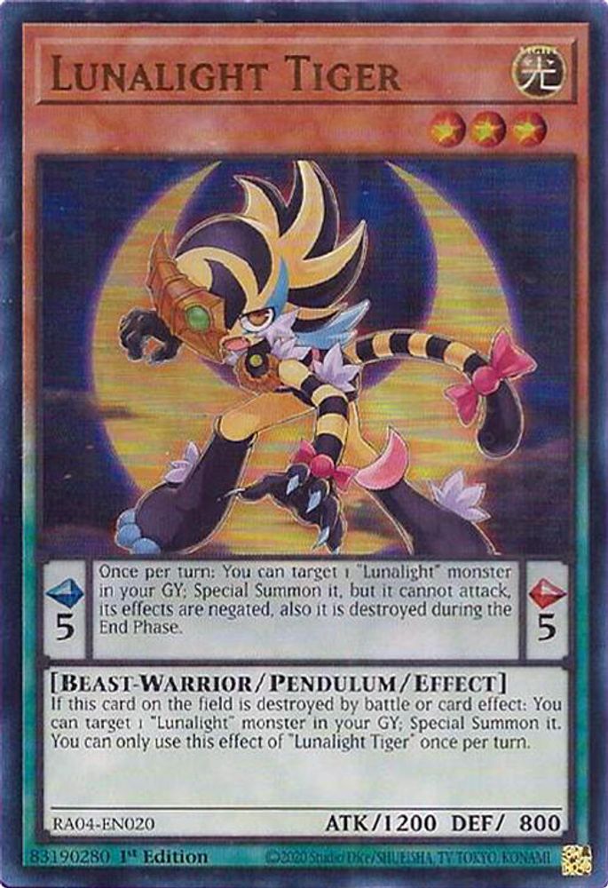 [ULTRA RARE] Lunalight Tiger (UR) - (RA04-EN020) - 1st Edition