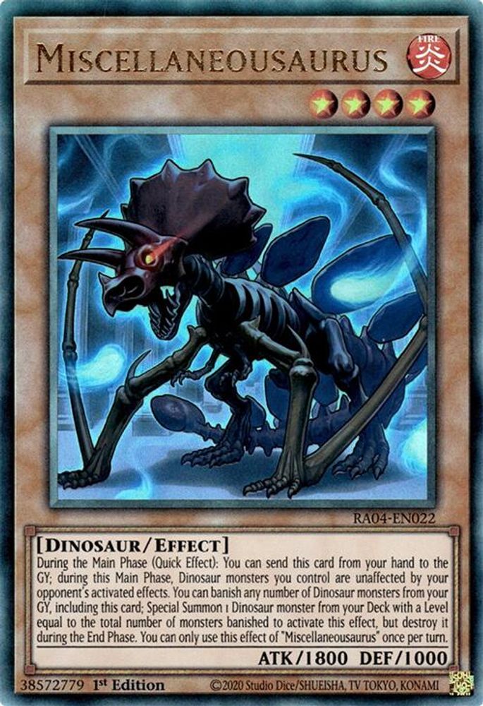 [ULTIMATE RARE] Miscellaneousaurus (PUR) - (RA04-EN022) - 1st Edition