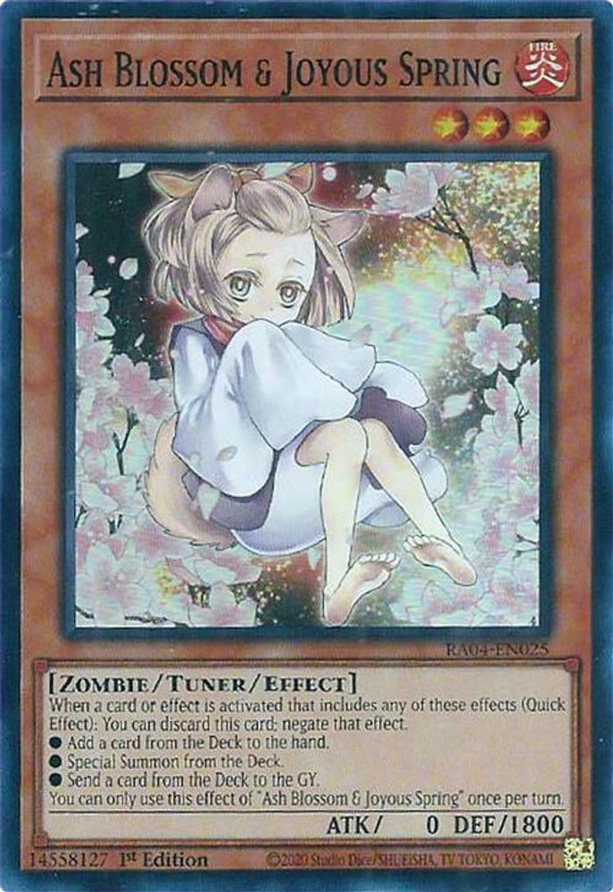 [SUPER RARE] Ash Blossom & Joyous Spring  (Alternate Art) - (RA04-EN025) - 1st Edition