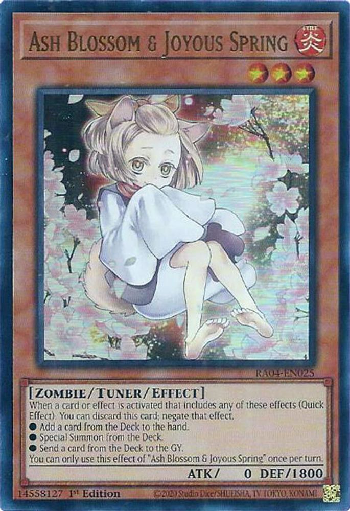 [ULTRA RARE] Ash Blossom & Joyous Spring (Alternate Art) (UR) - (RA04-EN025) - 1st Edition