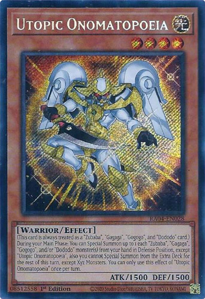 [SECRET RARE] Utopic Onomatopoeia (Secret Rare) - (RA04-EN028) - 1st Edition